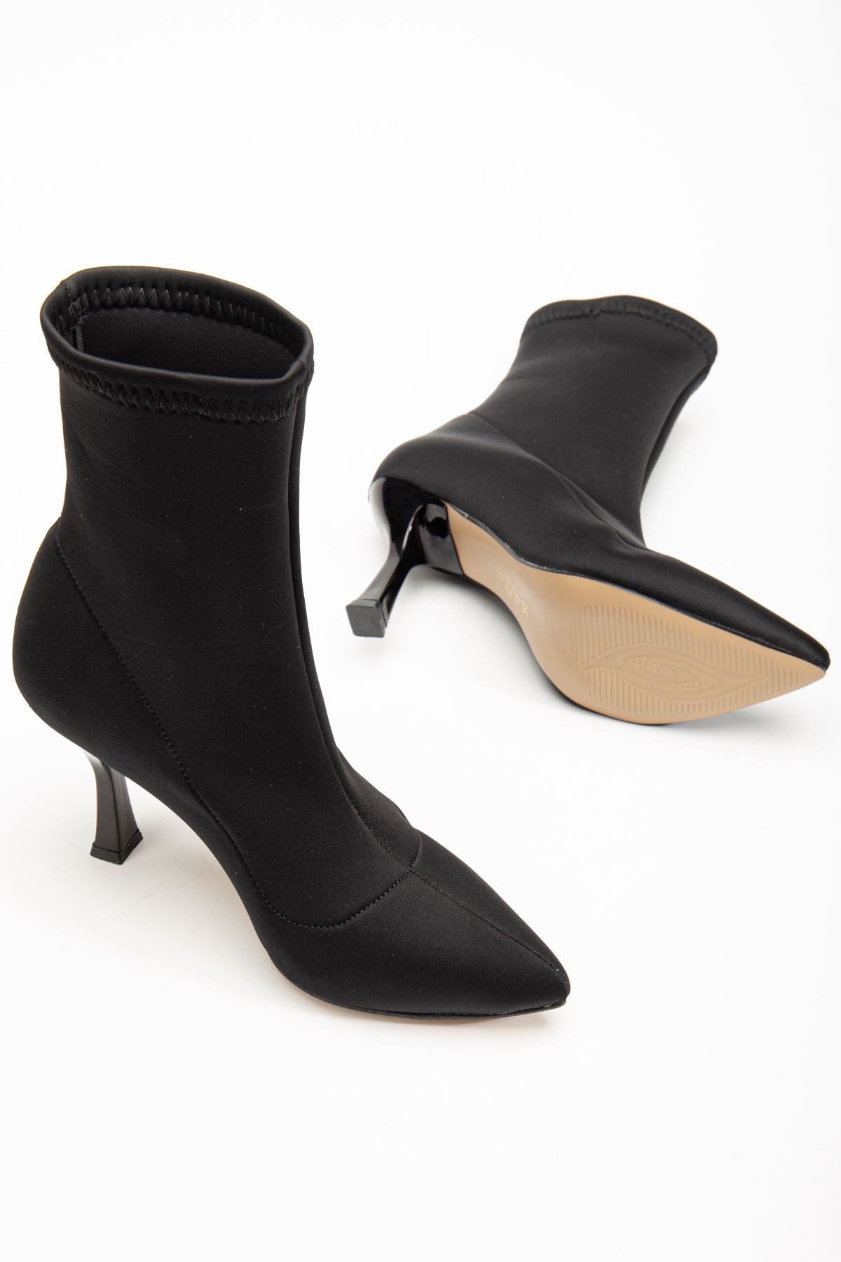 Ayakkabı Aşkı Siyah Dalgıç Yüksek İnce Topuklu Streç Kadın Bot