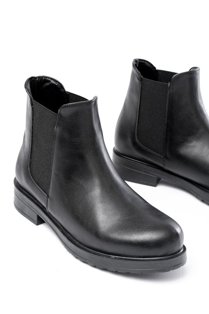 Ayakkabı Aşkı Siyah Lastikli Günlük Kadın Bot