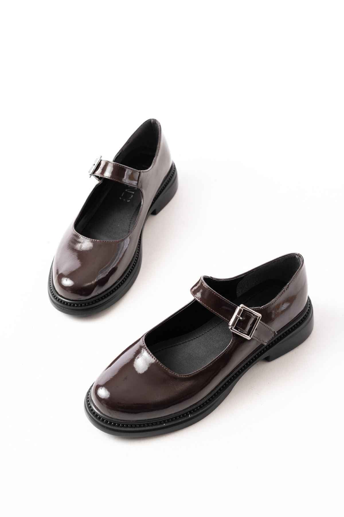 Ayakkabı Aşkı Ysn-4444 Kahve Rugan Günlük Bayan Ayakkabı