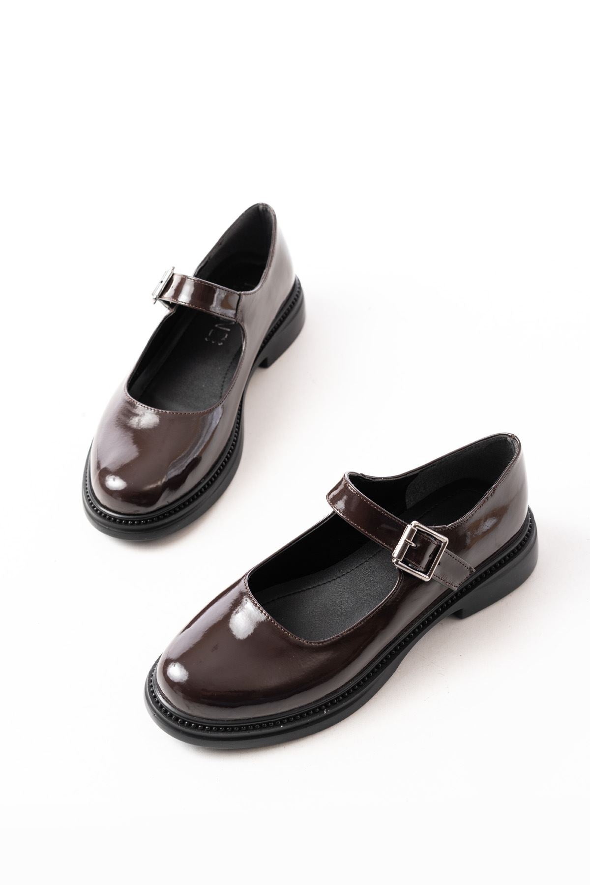 Ayakkabı Aşkı Kahve Rugan Günlük Bayan Ayakkabı - Ayakkabı Aşkı