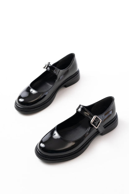 Ayakkabı Aşkı Siyah Rugan Günlük Bayan Ayakkabı