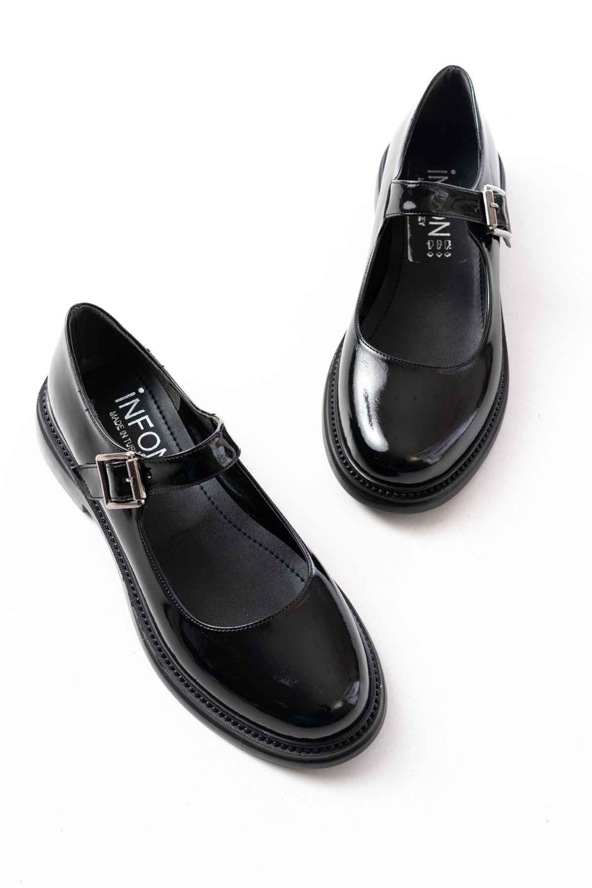 Ayakkabı Aşkı Ysn-4444 Siyah Rugan Günlük Bayan Ayakkabı