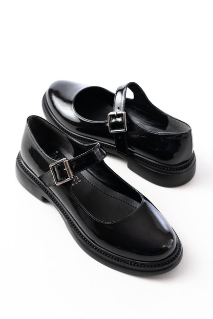 Ayakkabı Aşkı Siyah Rugan Günlük Bayan Ayakkabı