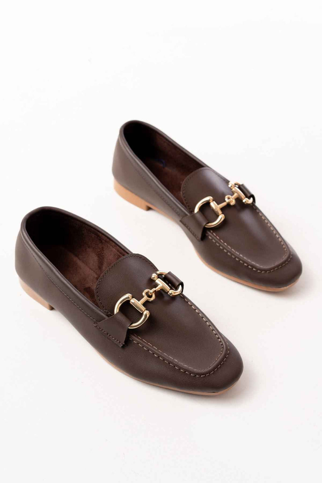 Ayakkabı Aşkı 303 Kahverengi Toka Aksesuarlı Günlük Kadın Babet