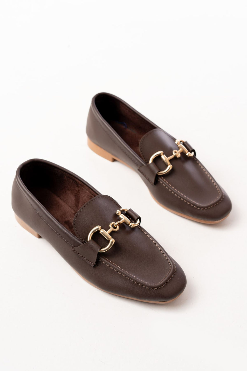 Ayakkabı Aşkı 303 Kahverengi Toka Aksesuarlı Günlük Kadın Babet - Ayakkabı Aşkı