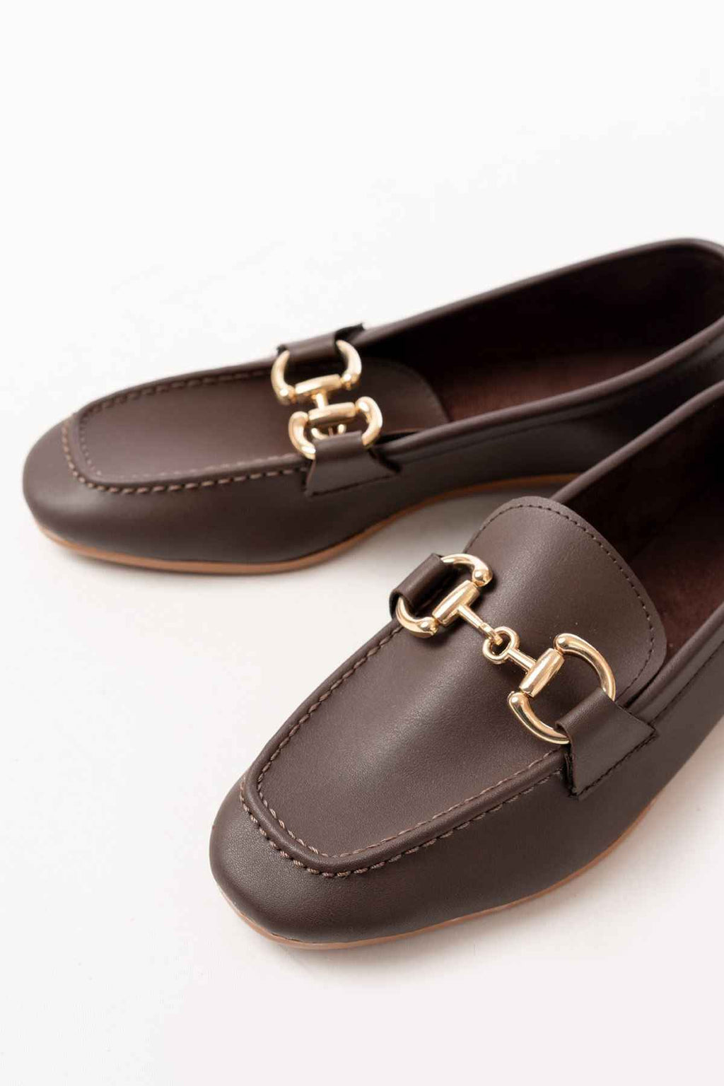 Ayakkabı Aşkı 303 Kahverengi Toka Aksesuarlı Günlük Kadın Babet