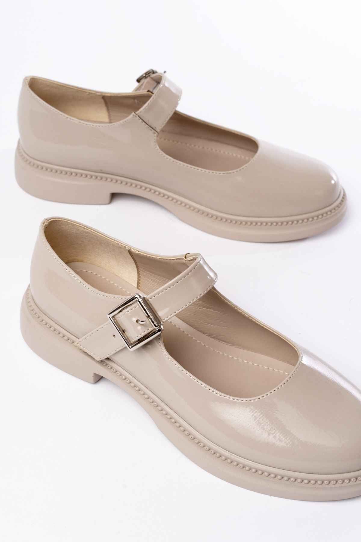 Ayakkabı Aşkı Ysn-4444 Bej Rugan Günlük Bayan Ayakkabı