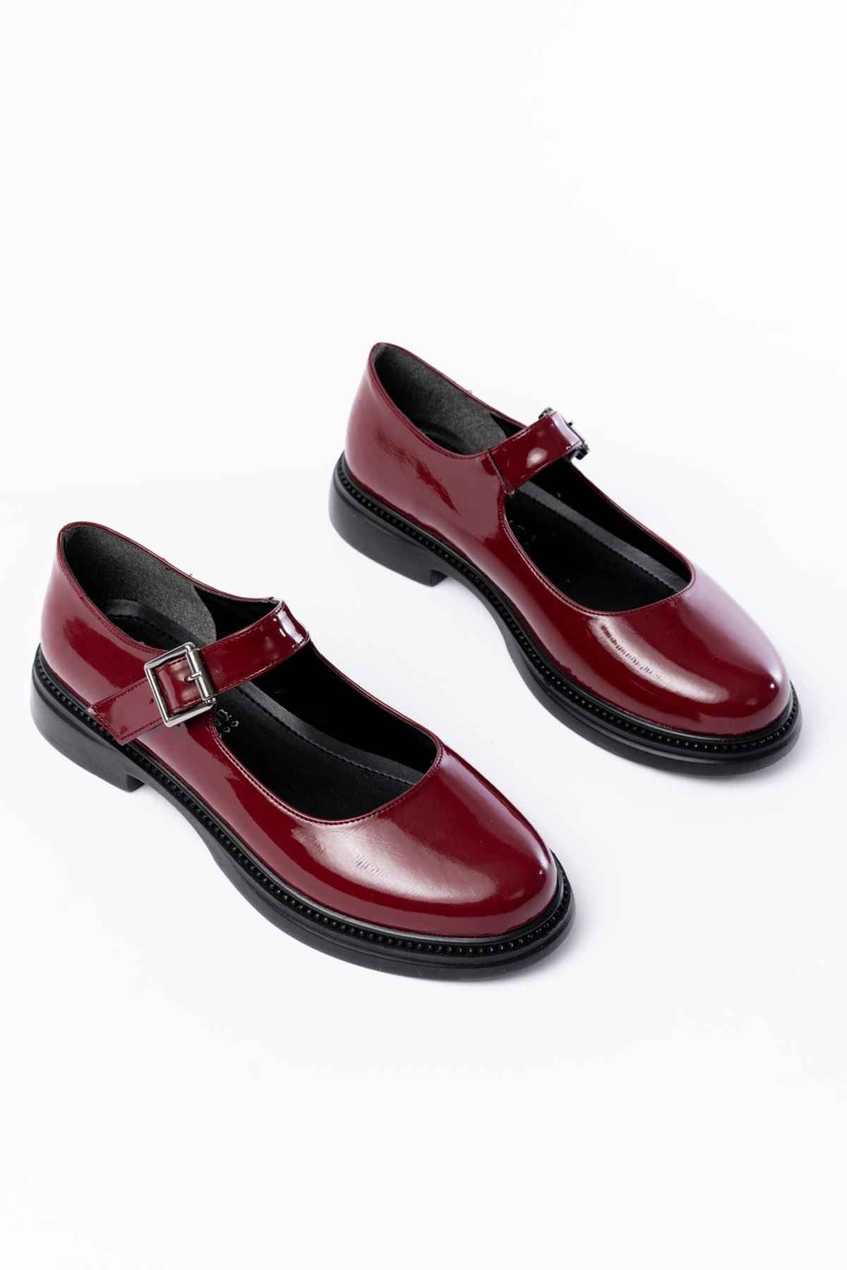 Ayakkabı Aşkı Ysn-4444 Bordo Rugan Günlük Bayan Ayakkabı