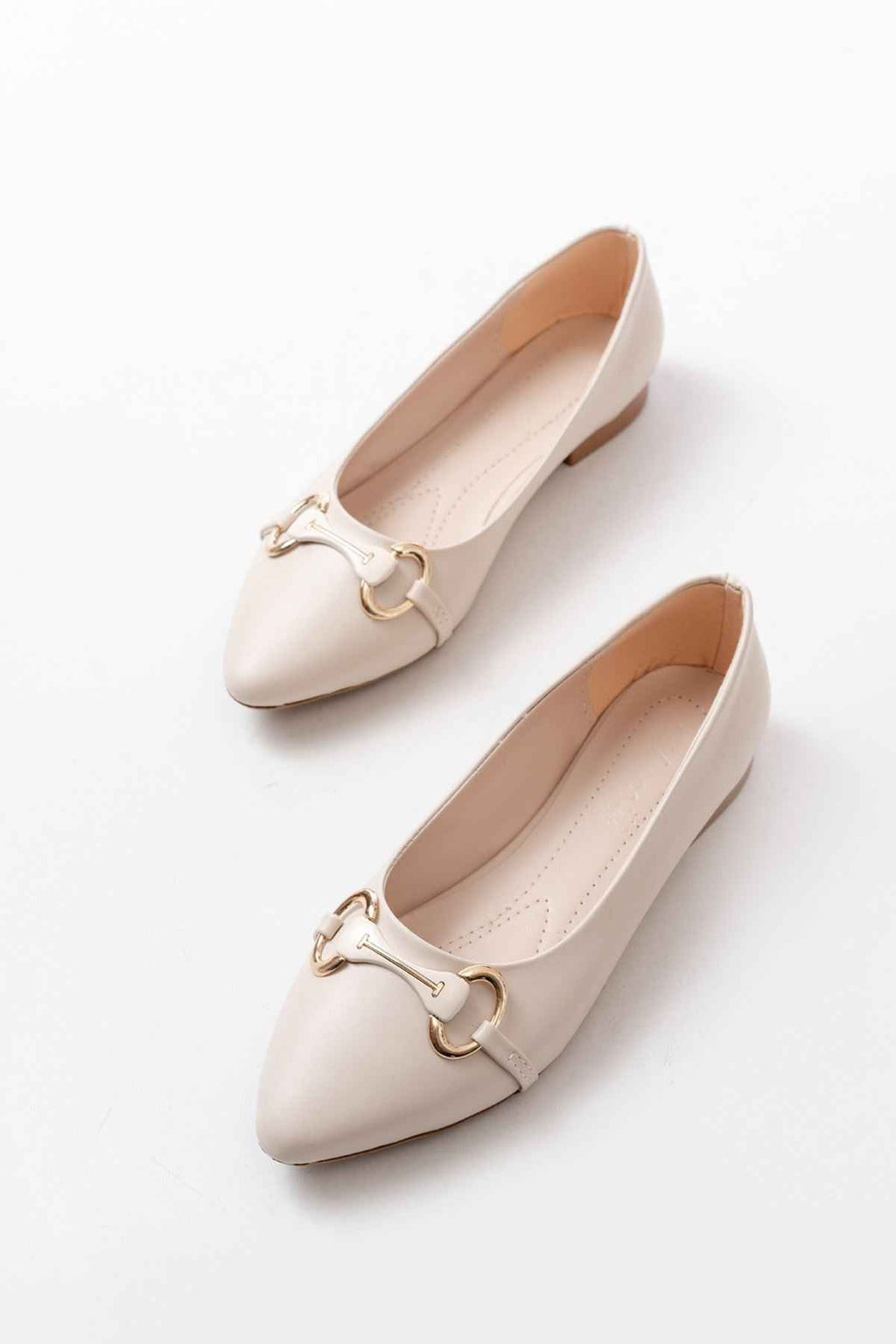 Ayakkabı Aşkı Inf-129 Ten Günlük Taş Aksesuarlı Babet