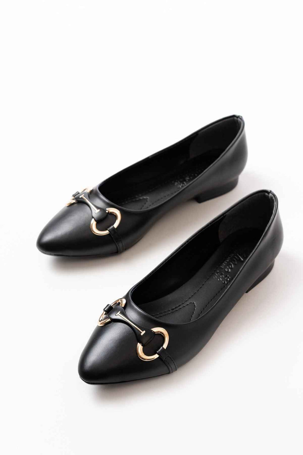 Ayakkabı Aşkı Inf-129 Siyah Günlük Taş Aksesuarlı Babet