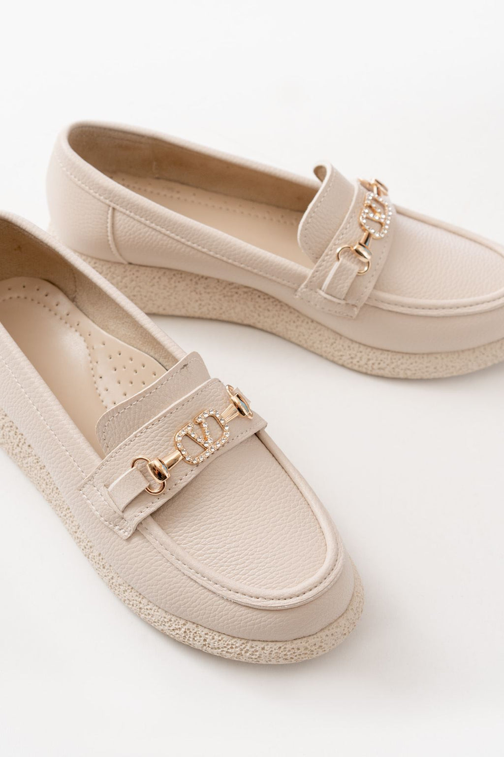 Ayakkabı Aşkı İNF-15-01 Bej Taş Aksesuarlı Günlük Kadın Ayakkabı - Ayakkabı Aşkı