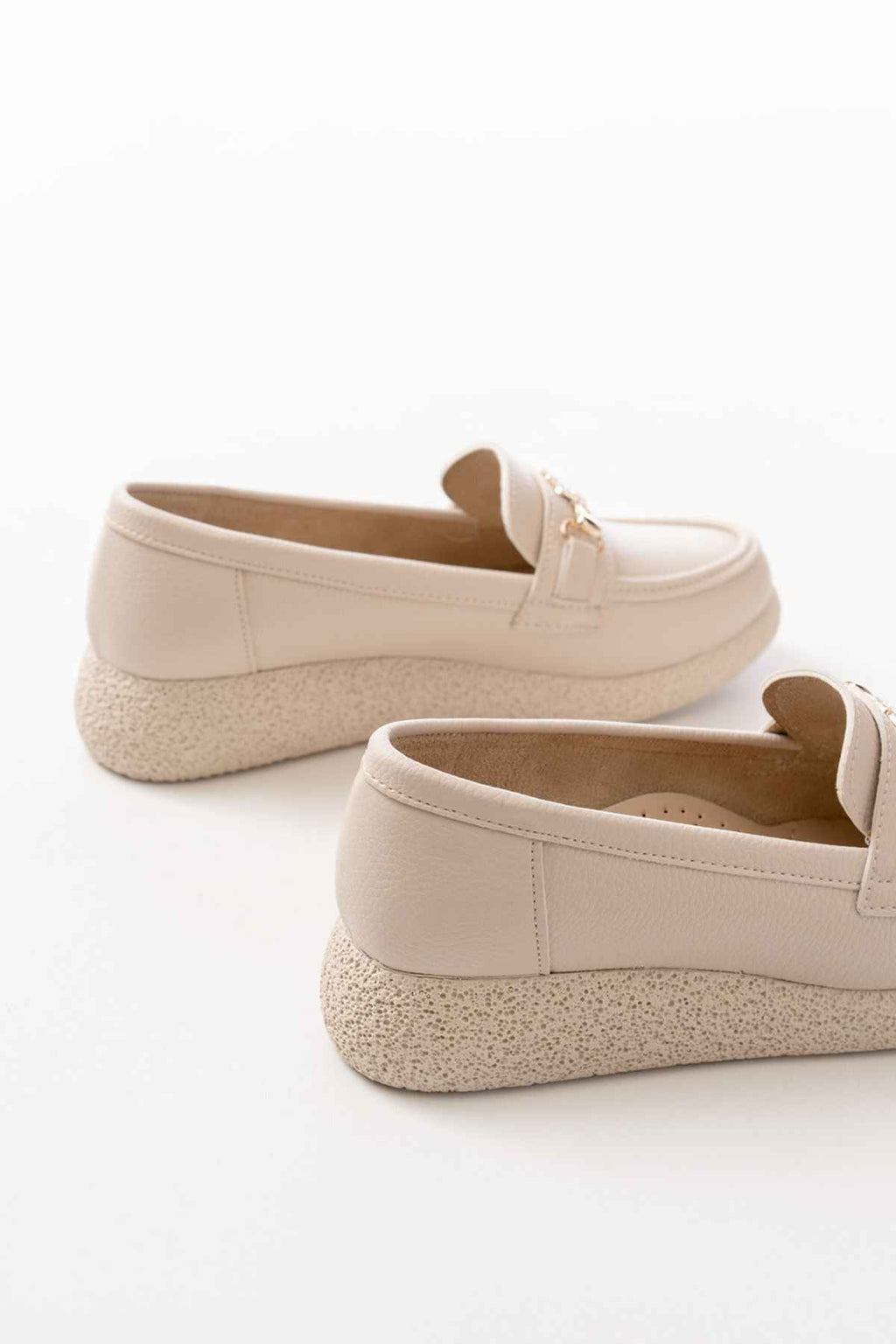 Ayakkabı Aşkı Inf-150-01 Bej Taş Aksesuarlı Günlük Kadın Ayakkabı