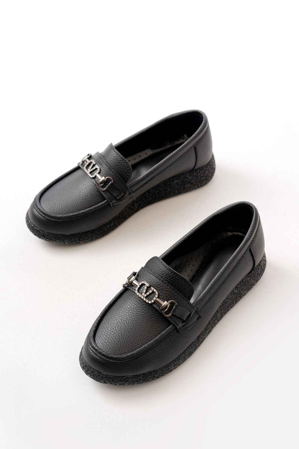 Ayakkabı Aşkı Inf-150-01 Siyah Taş Aksesuarlı Günlük Kadın Ayakkabı