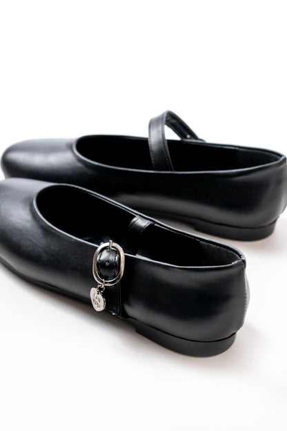 Ayakkabı Aşkı İNF-324 Siyah Baretli Tokalı Günlük Kadın Babet