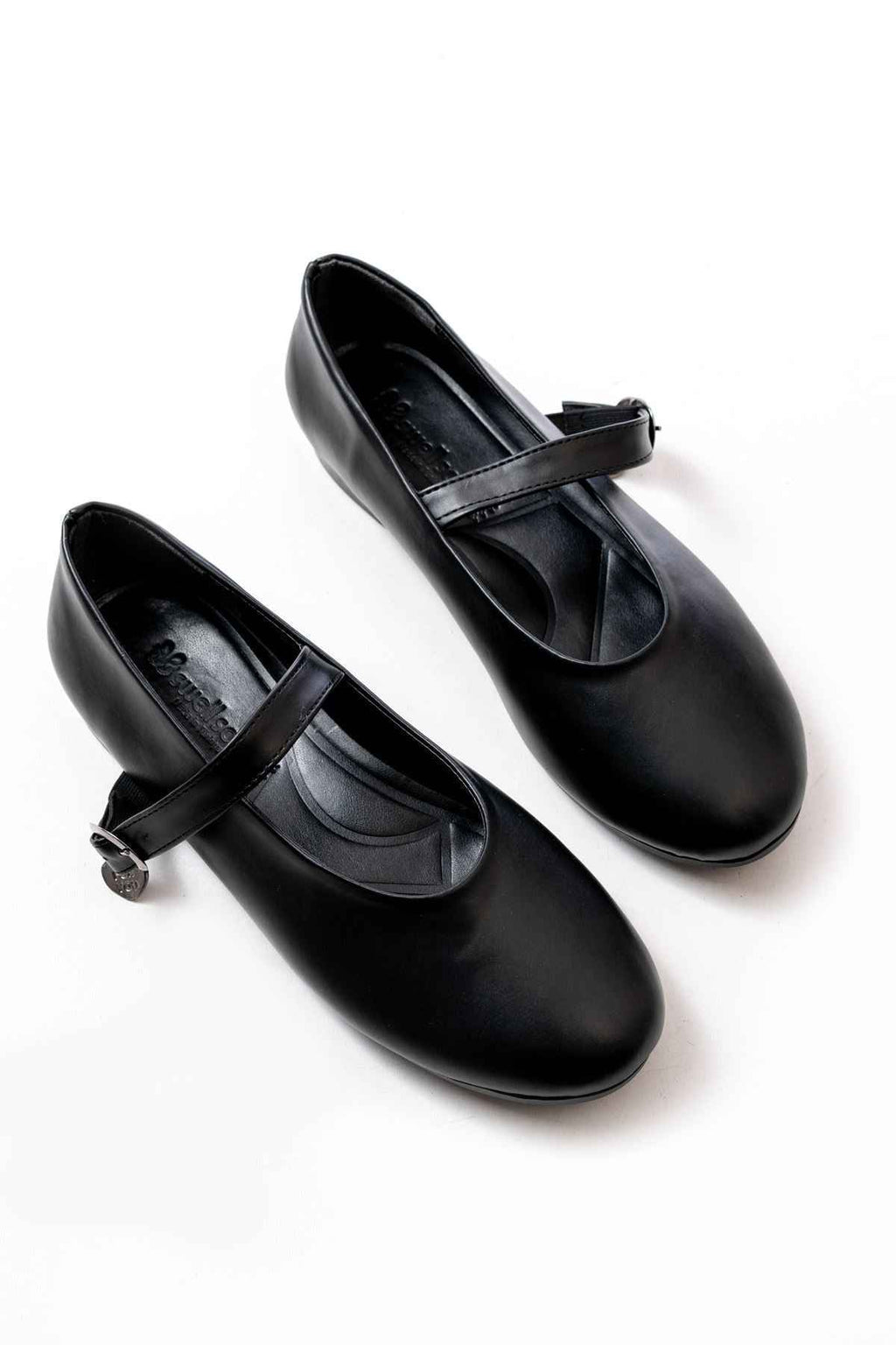 Ayakkabı Aşkı Inf-324 Siyah Baretli Tokalı Günlük Kadın Babet