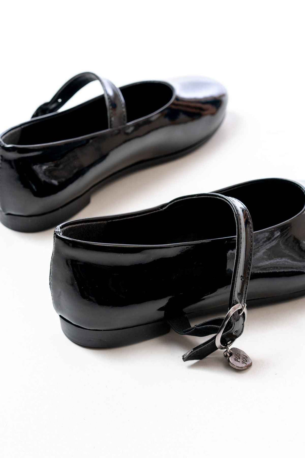 Ayakkabı Aşkı Inf-324 Siyah Rugan Baretli Tokalı Günlük Kadın Babet