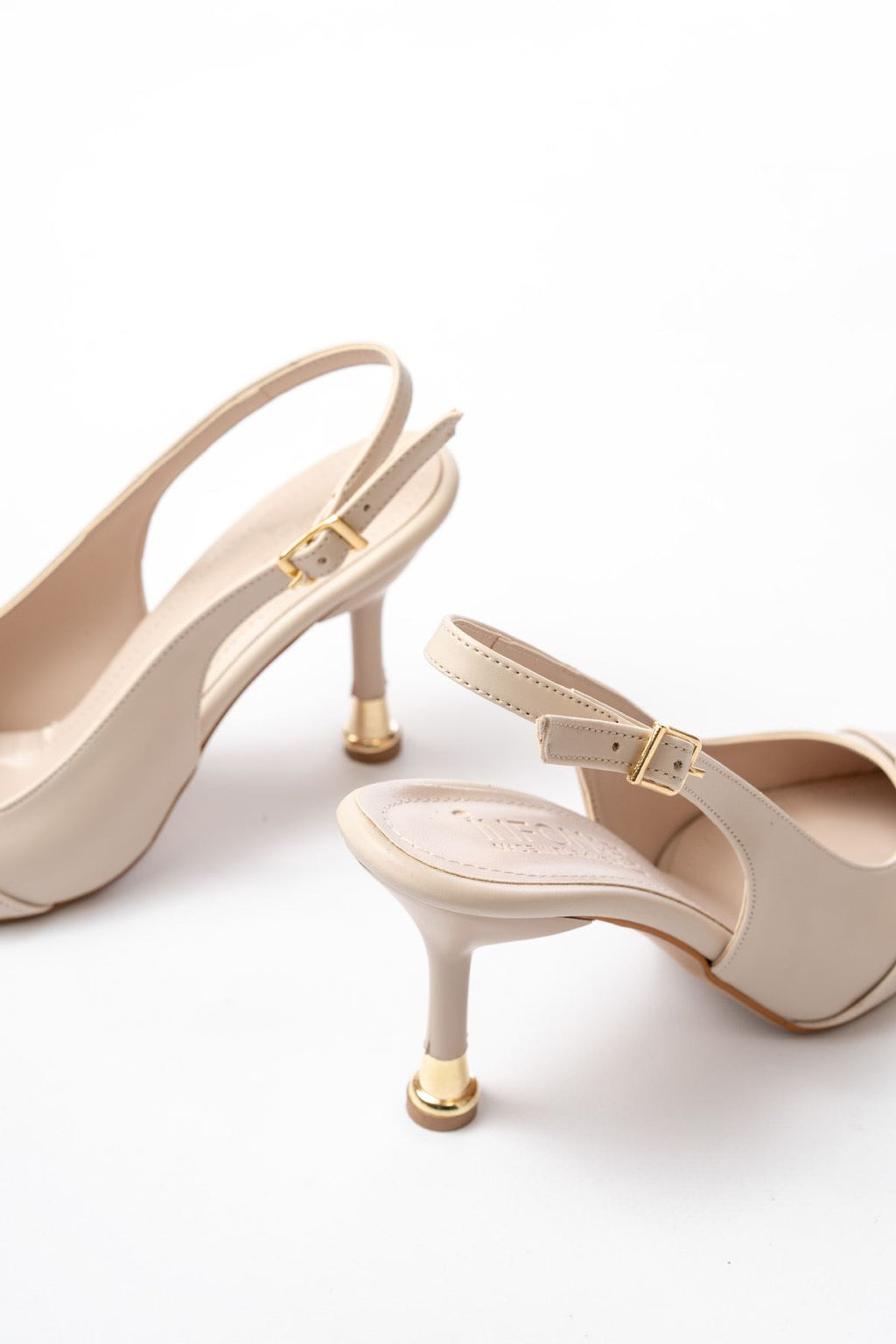 Ayakkabı Aşkı İNF-1151 Bej Günlük Arkası Açık Topuklu Bayan Ayakkabı - Ayakkabı Aşkı