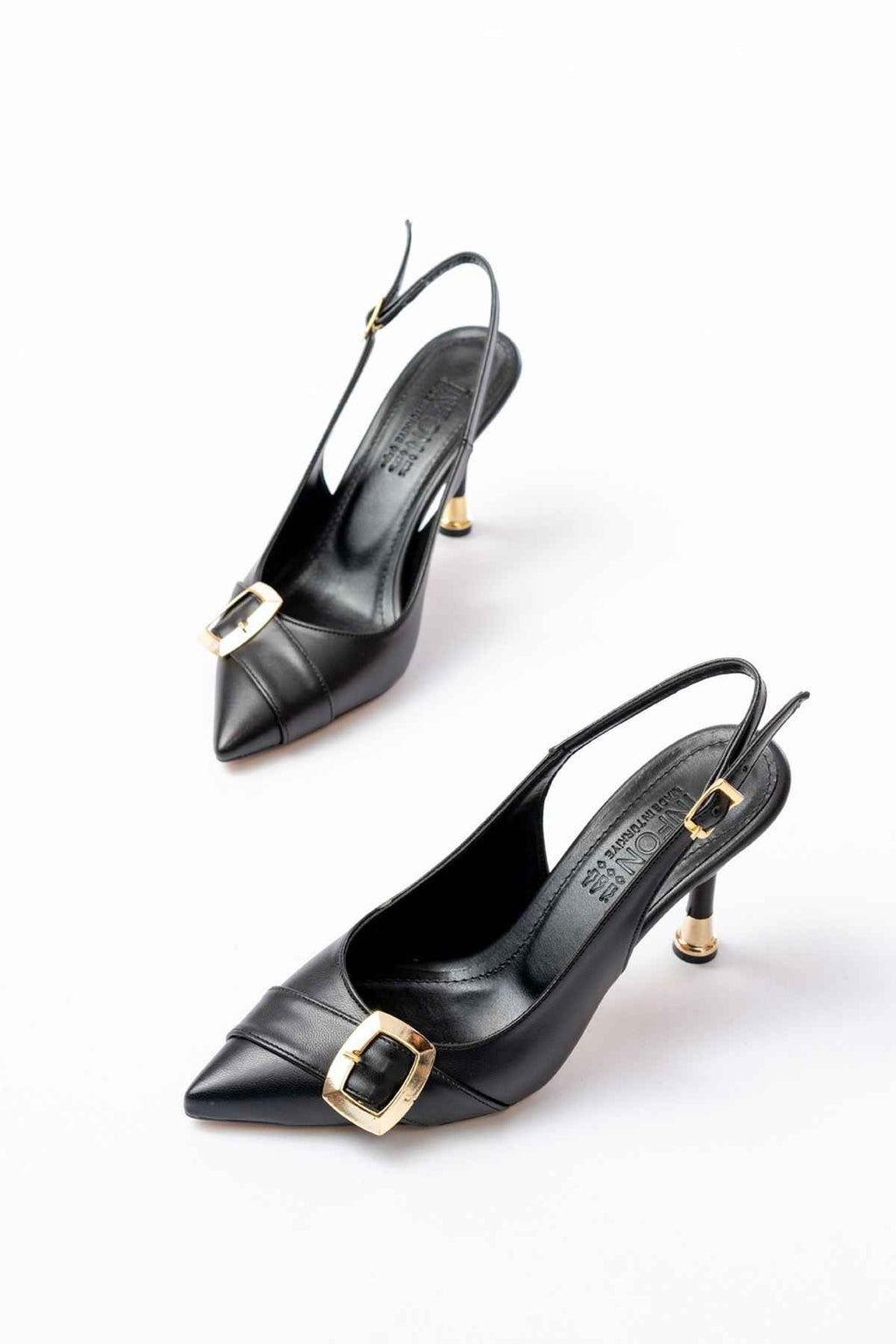 Ayakkabı Aşkı Inf-1151 Siyah Günlük Arkası Açık Topuklu Bayan Ayakkabı