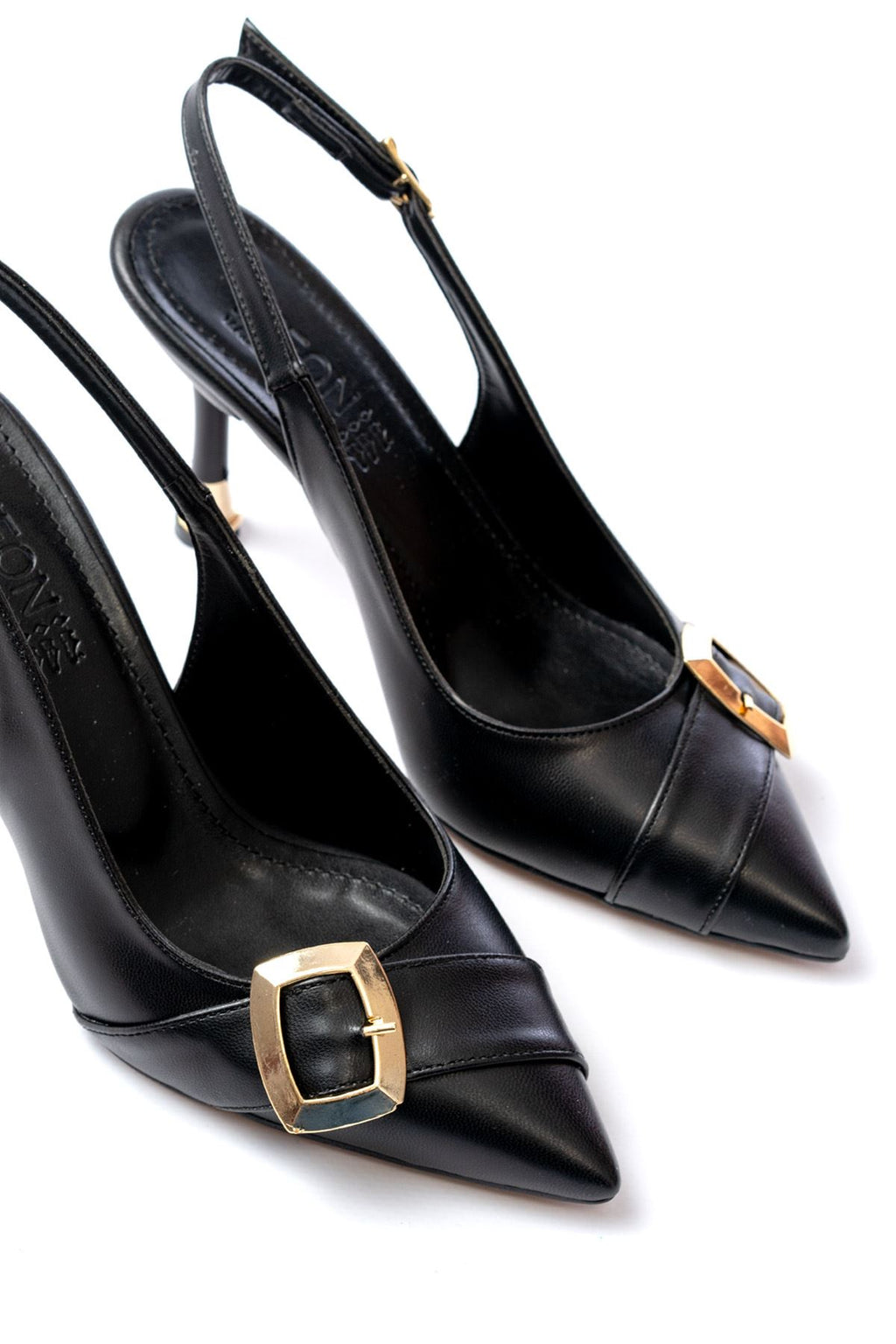 Ayakkabı Aşkı İNF-1151 Siyah Günlük Arkası Açık Topuklu Bayan Ayakkabı - Ayakkabı Aşkı