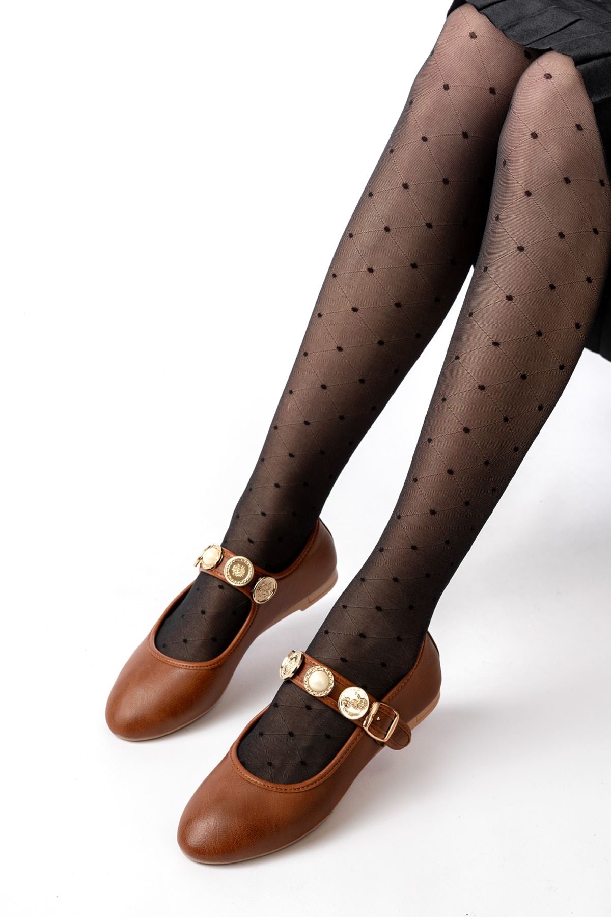 Ayakkabı Aşkı İNF-6363 Taba Baret Tokalı Günlük Bayan Ayakkabı