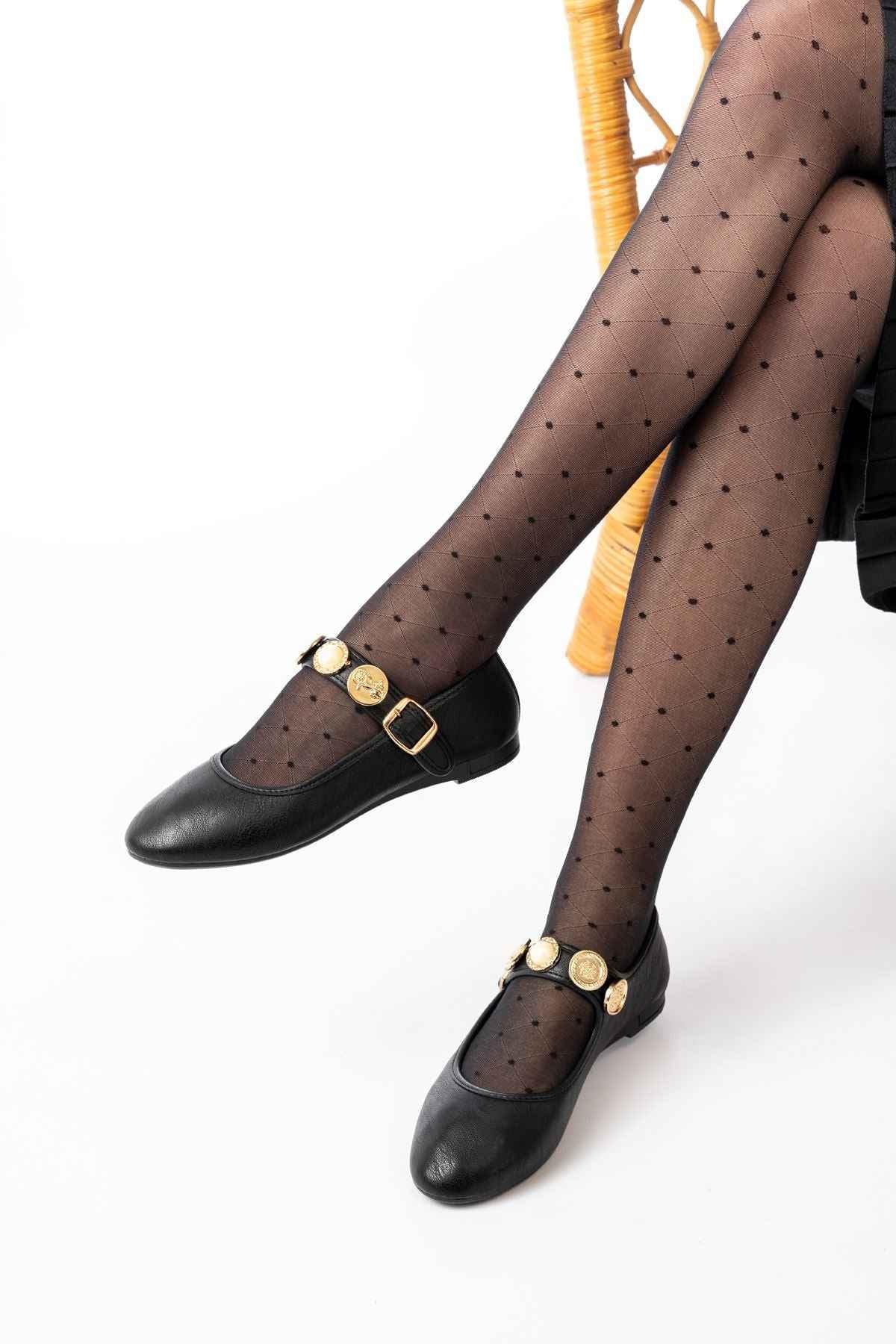 Ayakkabı Aşkı Inf-6363 Siyah Baret Tokalı Günlük Bayan Ayakkabı