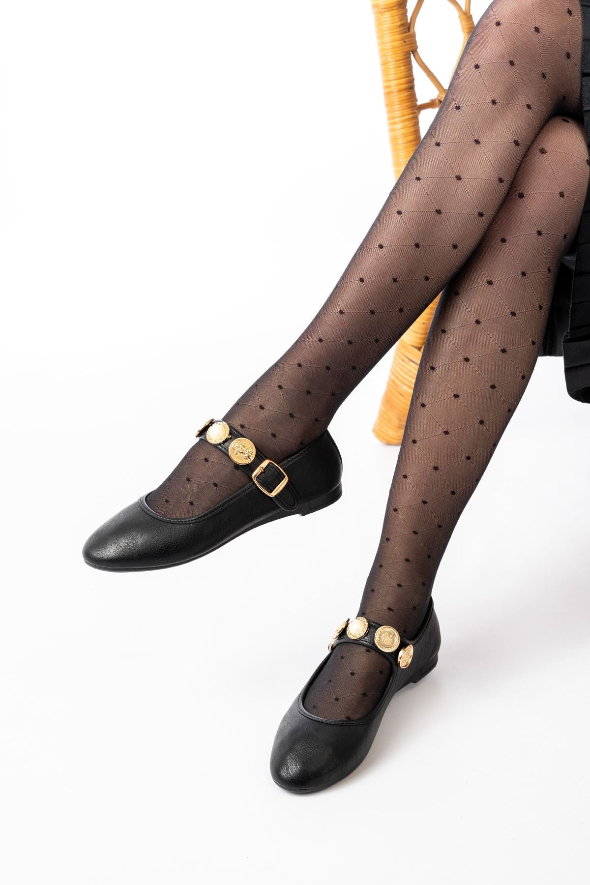 Ayakkabı Aşkı İNF-6363 Siyah Baret Tokalı Günlük Bayan Ayakkabı - Ayakkabı Aşkı