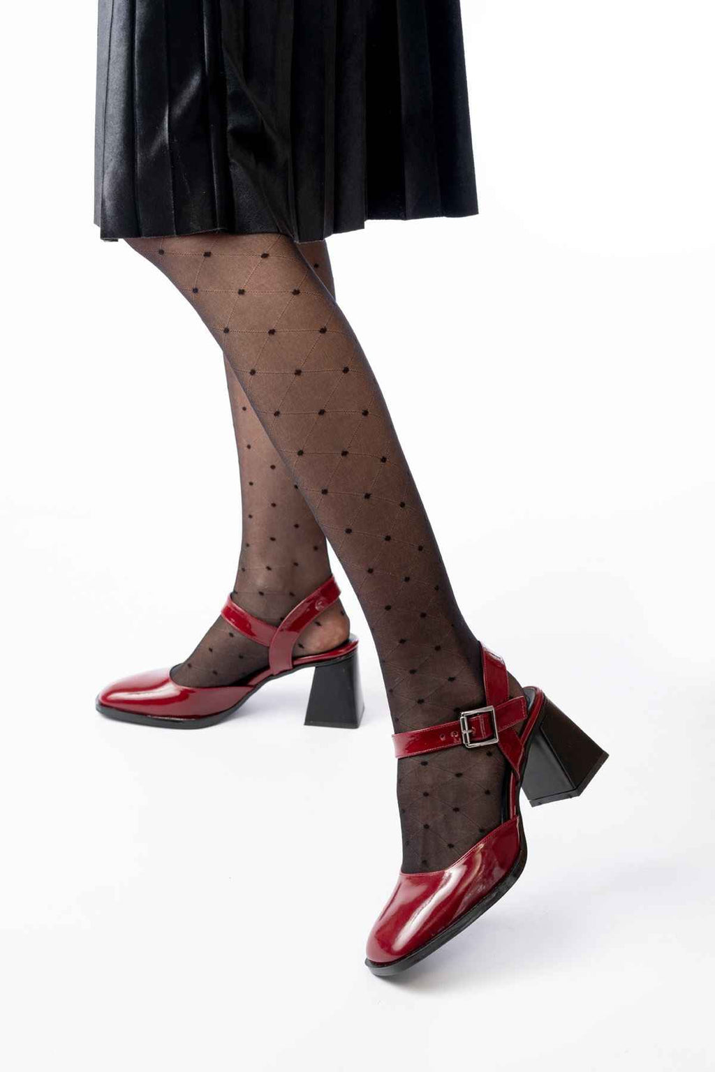 Ayakkabı Aşkı Inf-40450 Bordo Rugan Günlük Arkası Açık Topuklu Bayan Ayakkabı