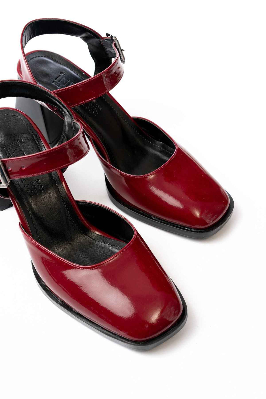 Ayakkabı Aşkı Inf-40450 Bordo Rugan Günlük Arkası Açık Topuklu Bayan Ayakkabı