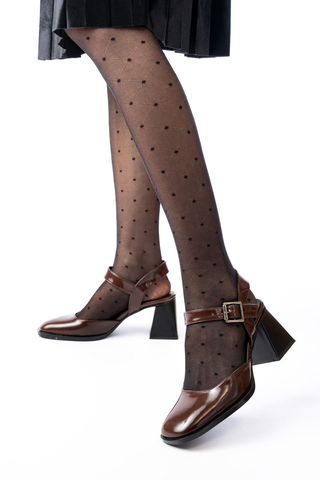 Ayakkabı Aşkı İNF-40450 Kahve Rugan Günlük Arkası Açık Topuklu Bayan Ayakkabı - Ayakkabı Aşkı