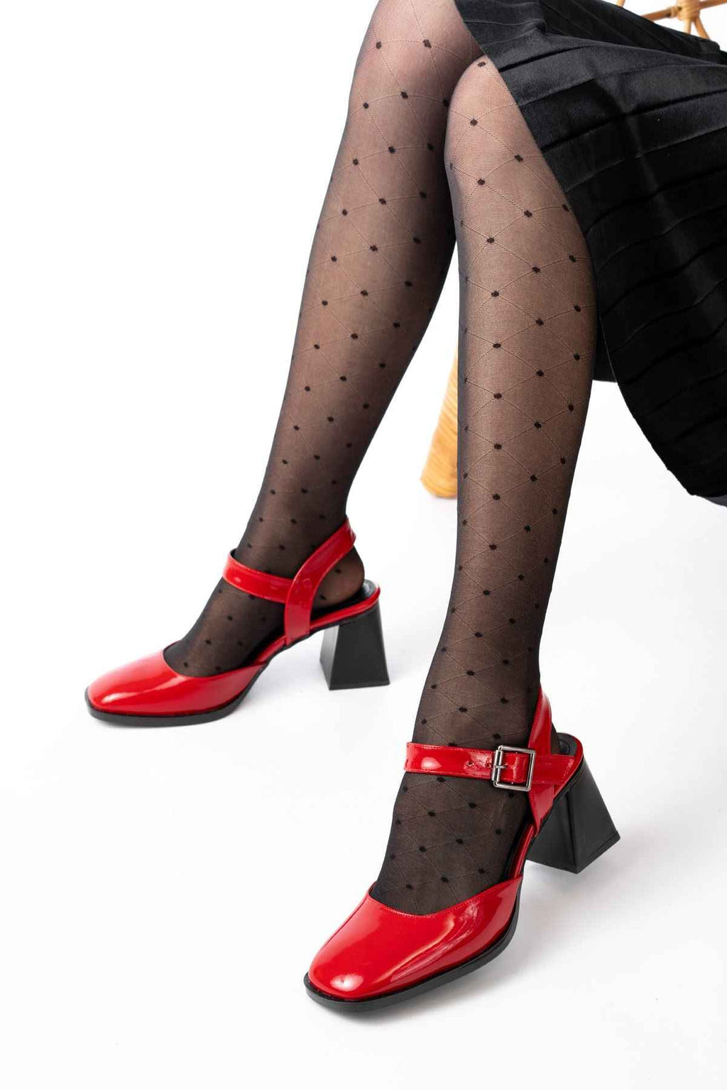 Ayakkabı Aşkı Inf-40450 Kırmızı Rugan Günlük Arkası Açık Topuklu Bayan Ayakkabı