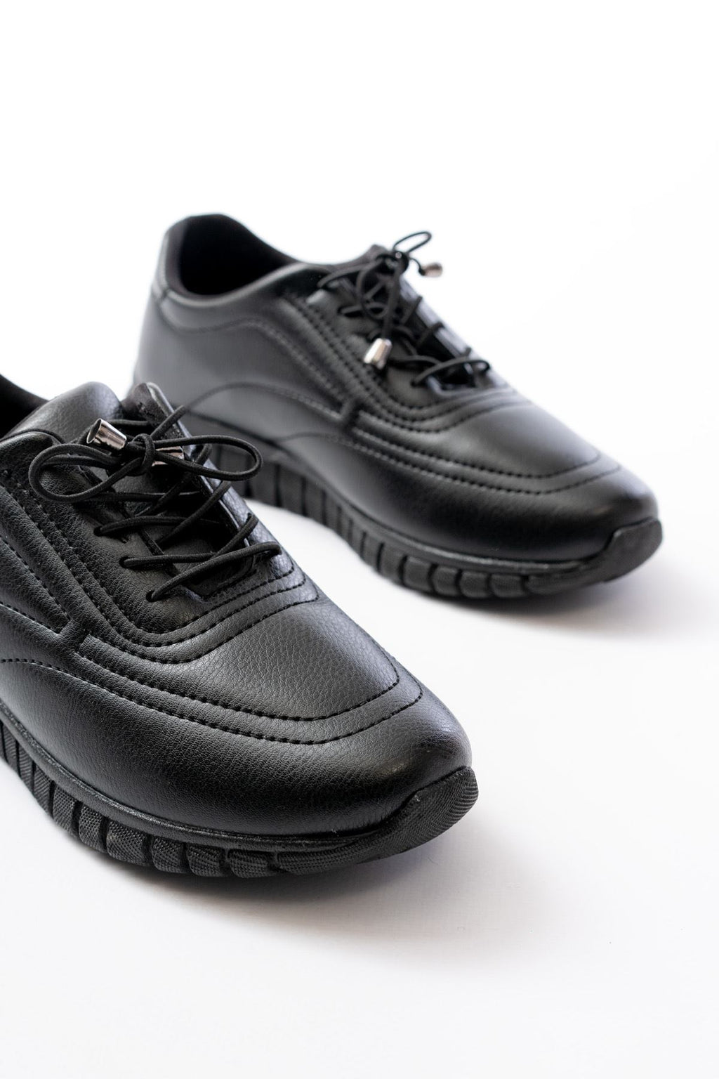 Ayakkabı Aşkı Siyah Bağcıklı Desenli Günlük Spor Ayakkabı - Ayakkabı Aşkı