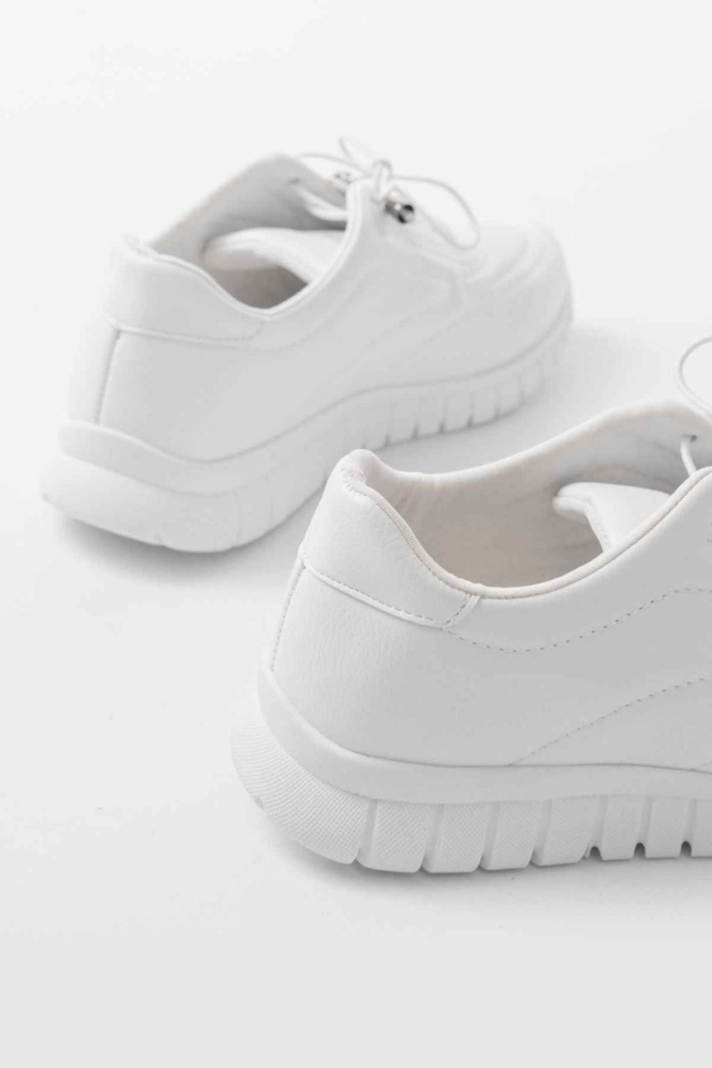 Ayakkabı Aşkı K-504 Beyaz Bağcıklı Desenli Günlük Spor Ayakkabı