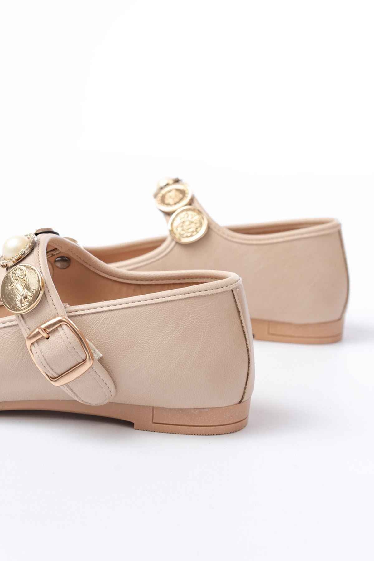 Ayakkabı Aşkı Inf-6363  Nut Baret Tokalı Günlük Bayan Ayakkabı