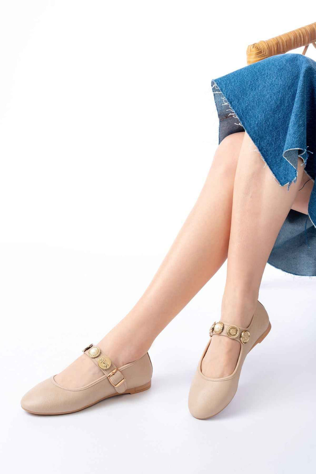 Ayakkabı Aşkı Inf-6363  Nut Baret Tokalı Günlük Bayan Ayakkabı