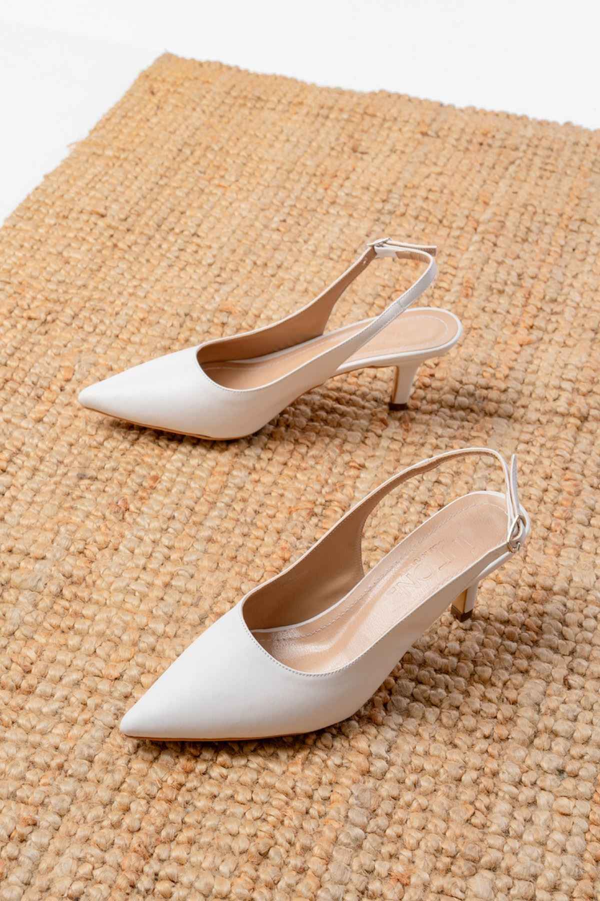 Ayakkabı Aşkı St-1152 Beyaz Günlük 7 Cm Topuklu Kadın Ayakkabı