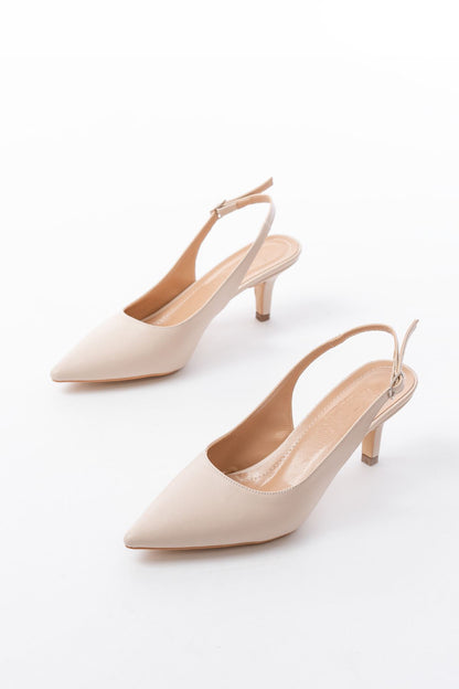 Ayakkabı Aşkı Bej Günlük 7 cm Topuklu Kadın Ayakkabı
