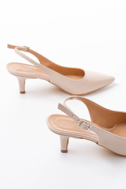 Ayakkabı Aşkı Bej Günlük 7 cm Topuklu Kadın Ayakkabı