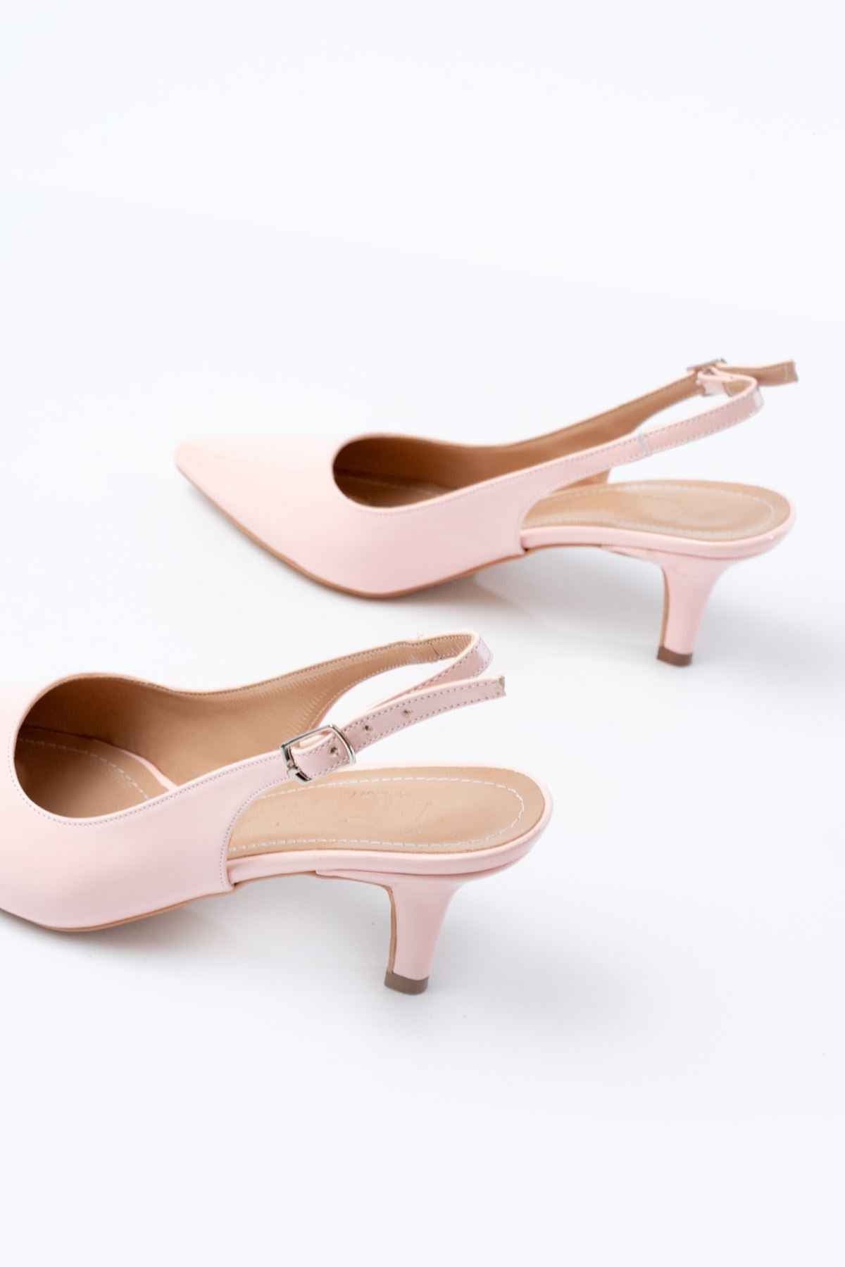 Ayakkabı Aşkı St-1152 Pembe Rugan Günlük 7 Cm Topuklu Kadın Ayakkabı