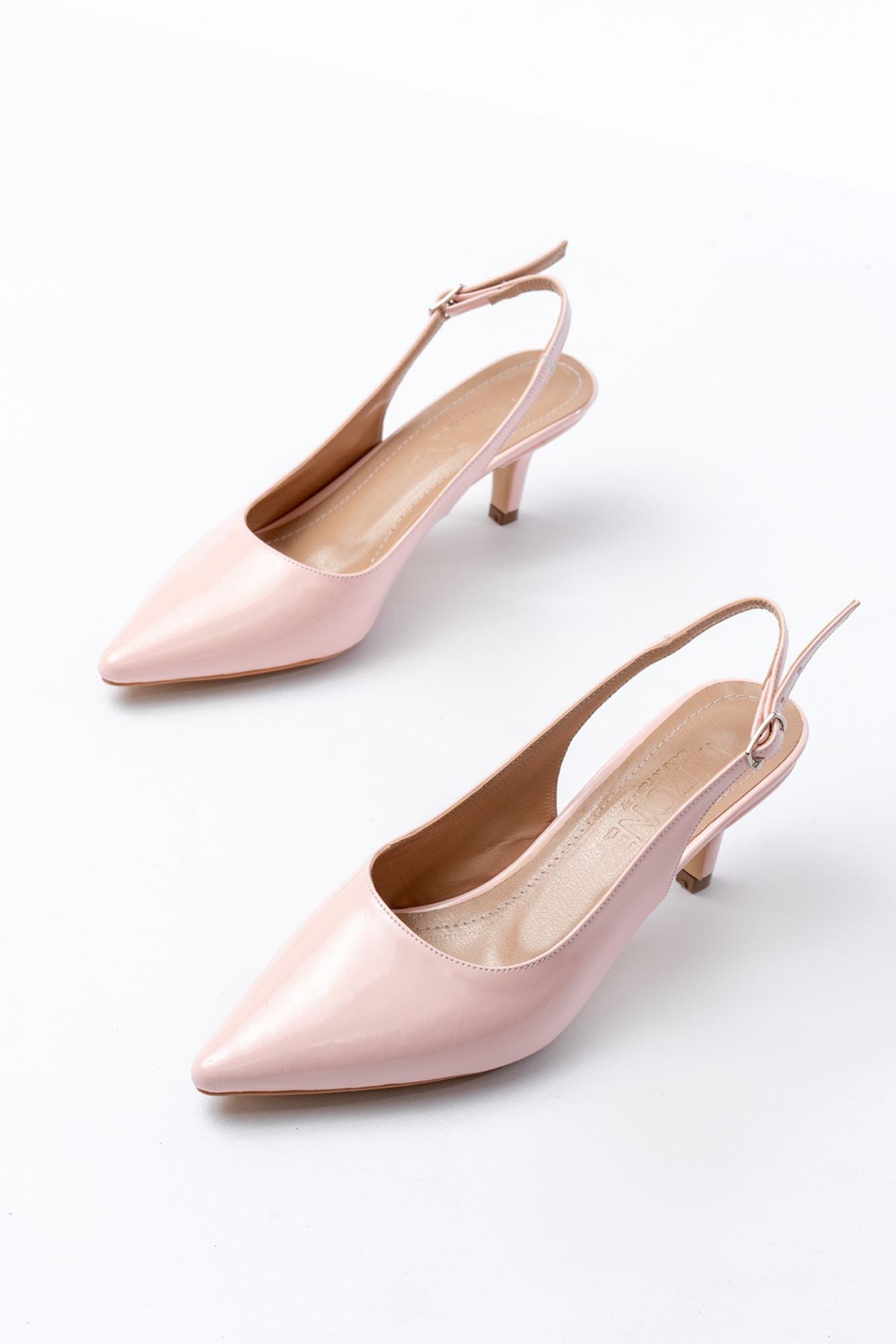 Ayakkabı Aşkı Pembe Rugan Günlük 7 cm Topuklu Kadın Ayakkabı - Ayakkabı Aşkı