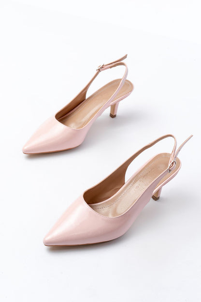 Ayakkabı Aşkı Pembe Rugan Günlük 7 cm Topuklu Kadın Ayakkabı