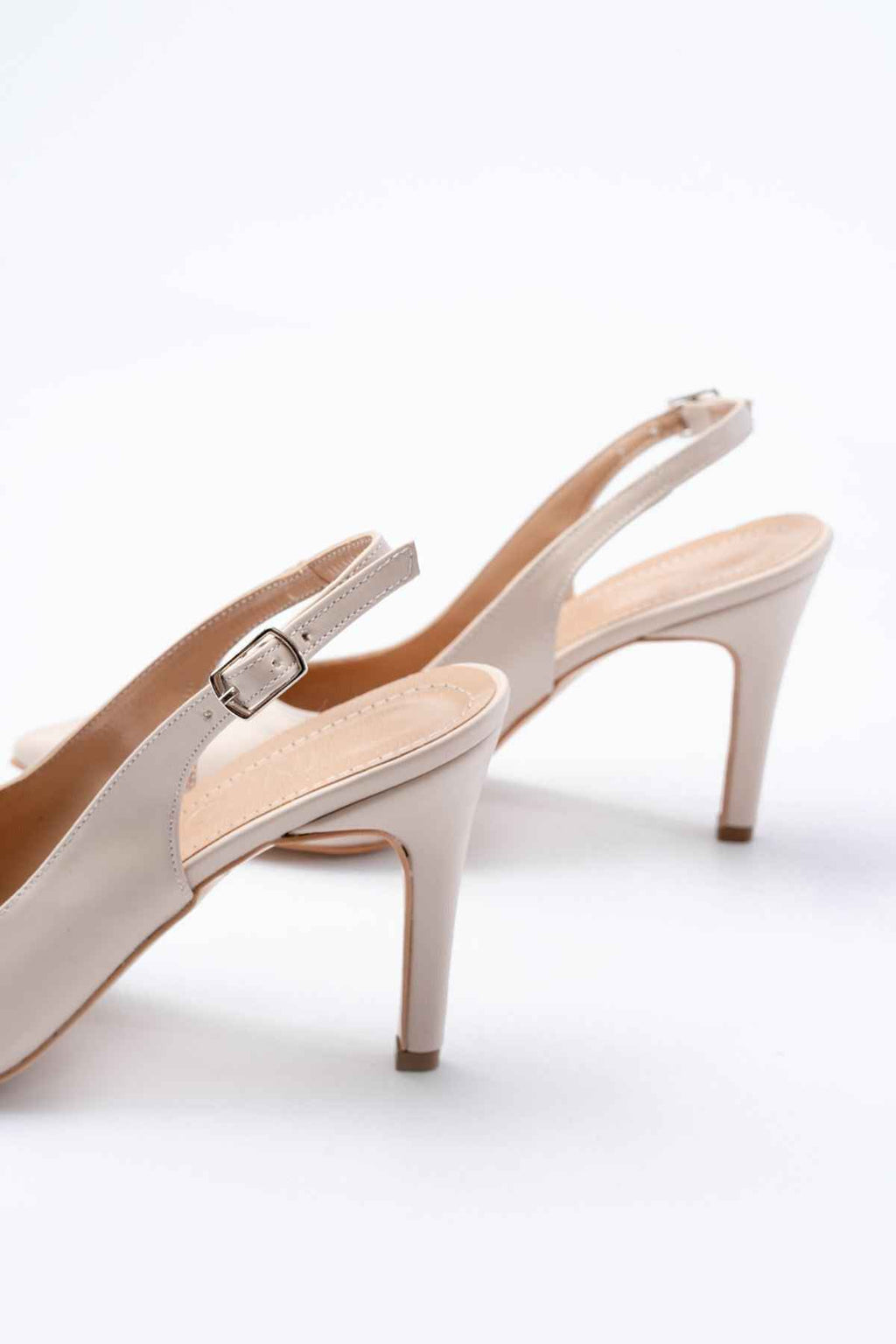 Ayakkabı Aşkı St-1153 Bej Günlük Arkası Açık 9 Cm Topuklu Kadın Ayakkabı