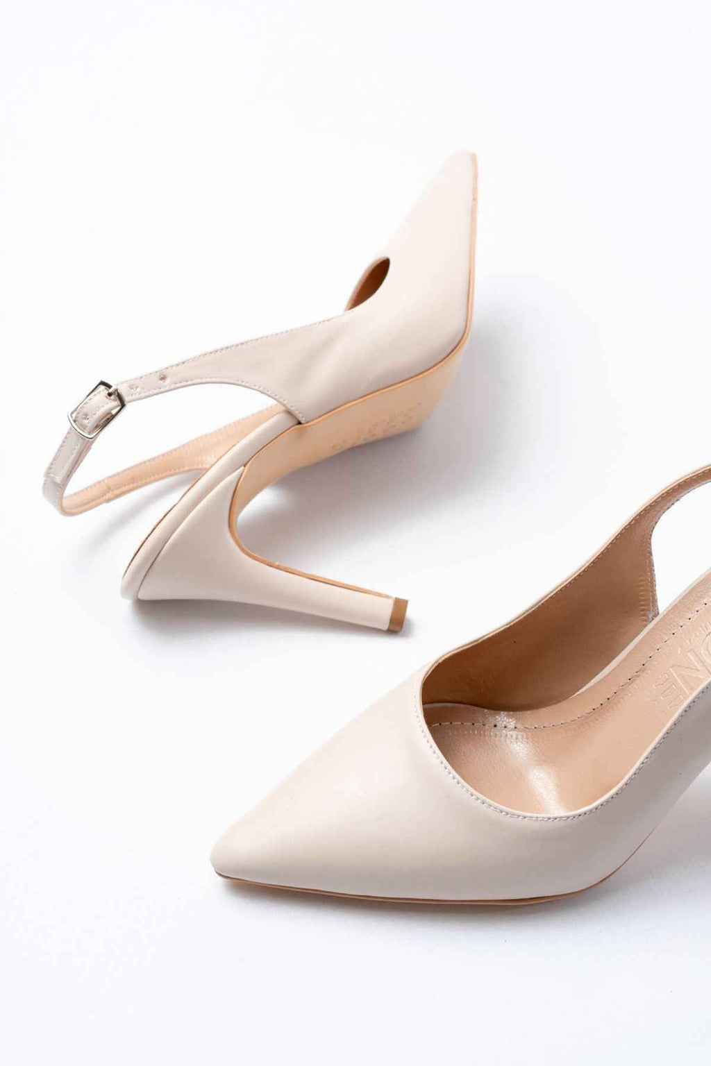 Ayakkabı Aşkı St-1153 Bej Günlük Arkası Açık 9 Cm Topuklu Kadın Ayakkabı