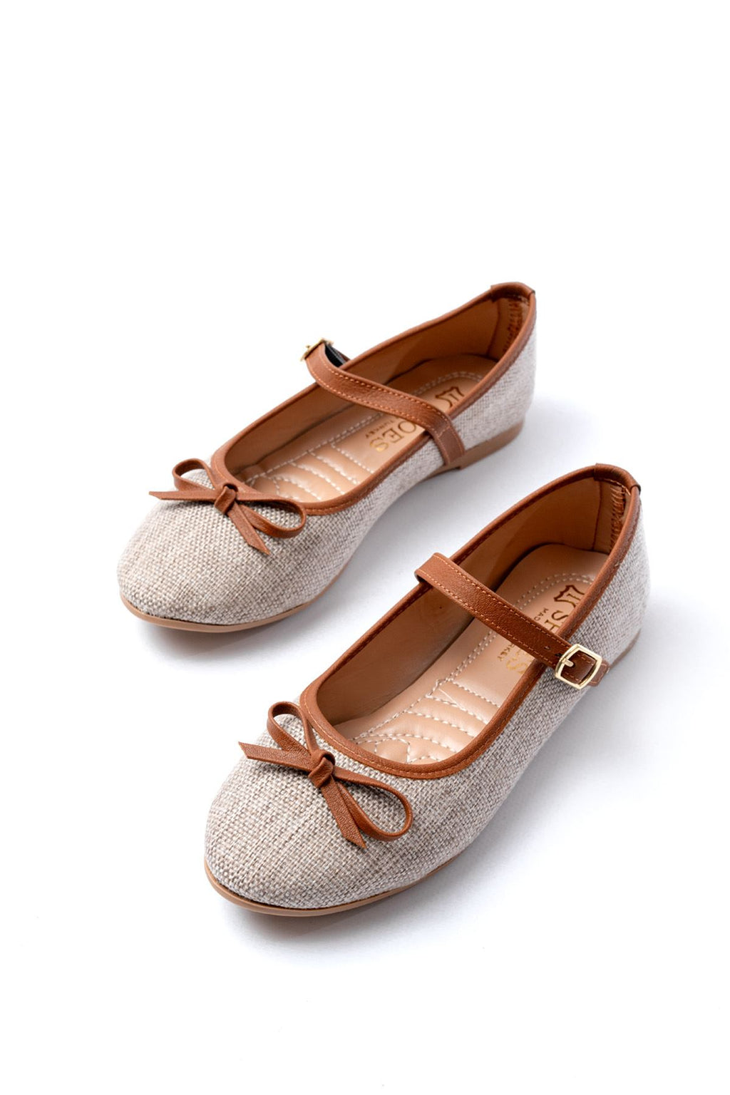 Ayakkabı Aşkı 6321 Vizon Günlük Baret Tokalı Bayan Babet - Ayakkabı Aşkı