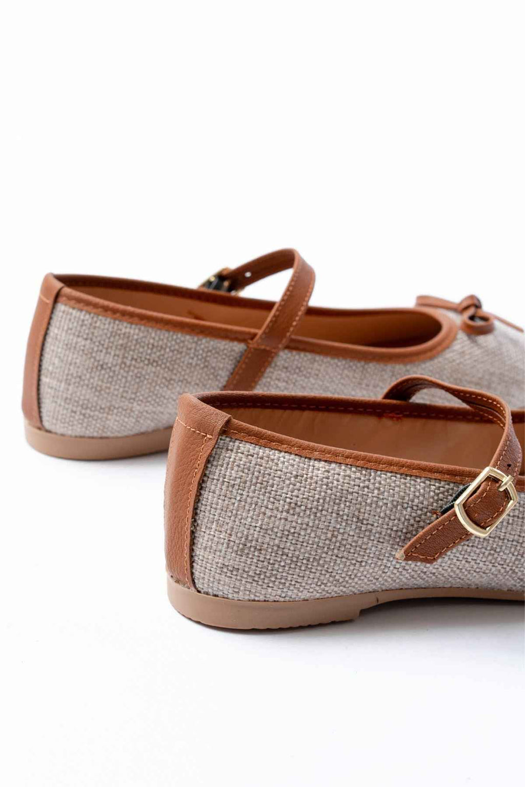 Ayakkabı Aşkı 6321 Vizon Günlük Baret Tokalı Bayan Babet