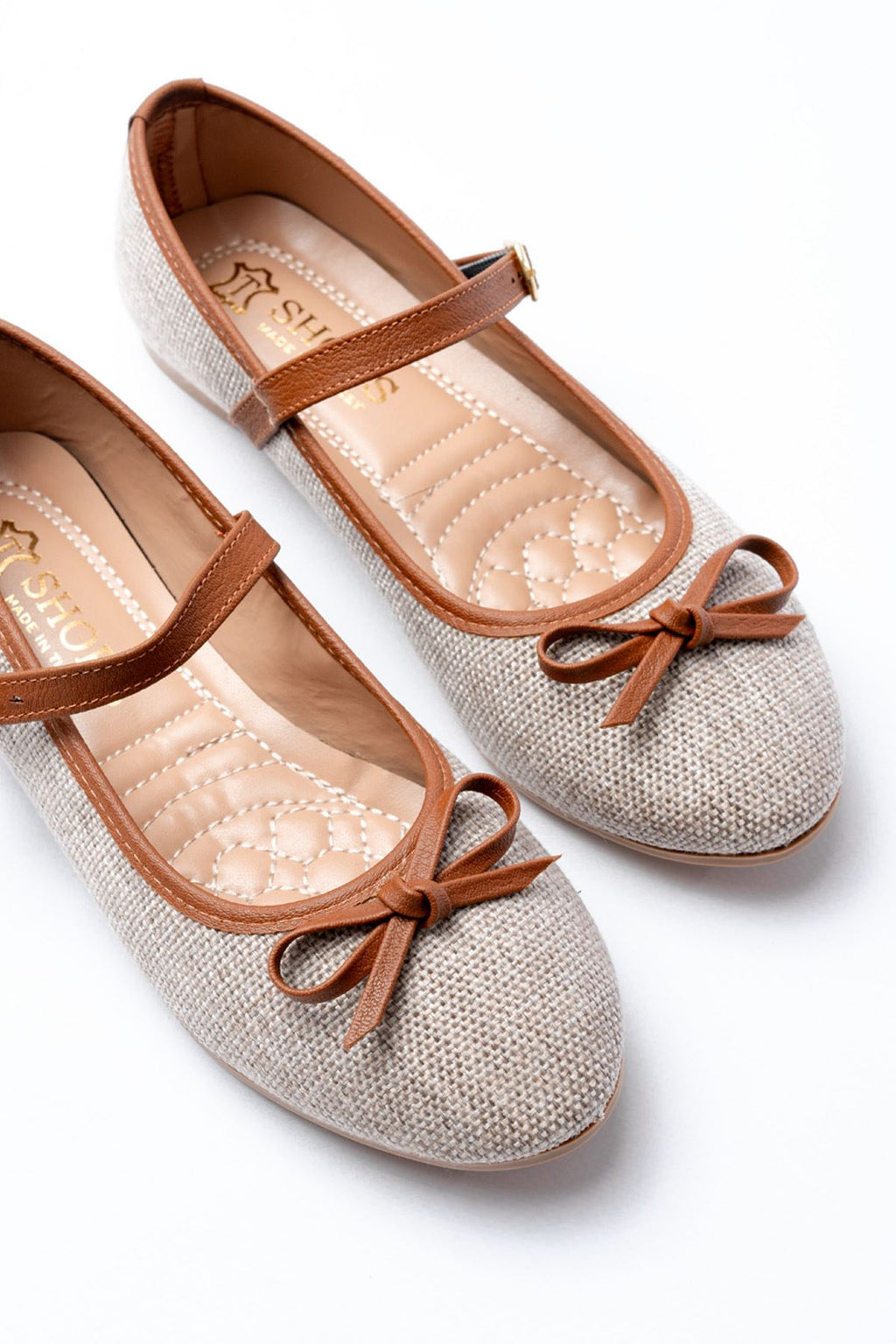 Ayakkabı Aşkı 6321 Vizon Günlük Baret Tokalı Bayan Babet - Ayakkabı Aşkı