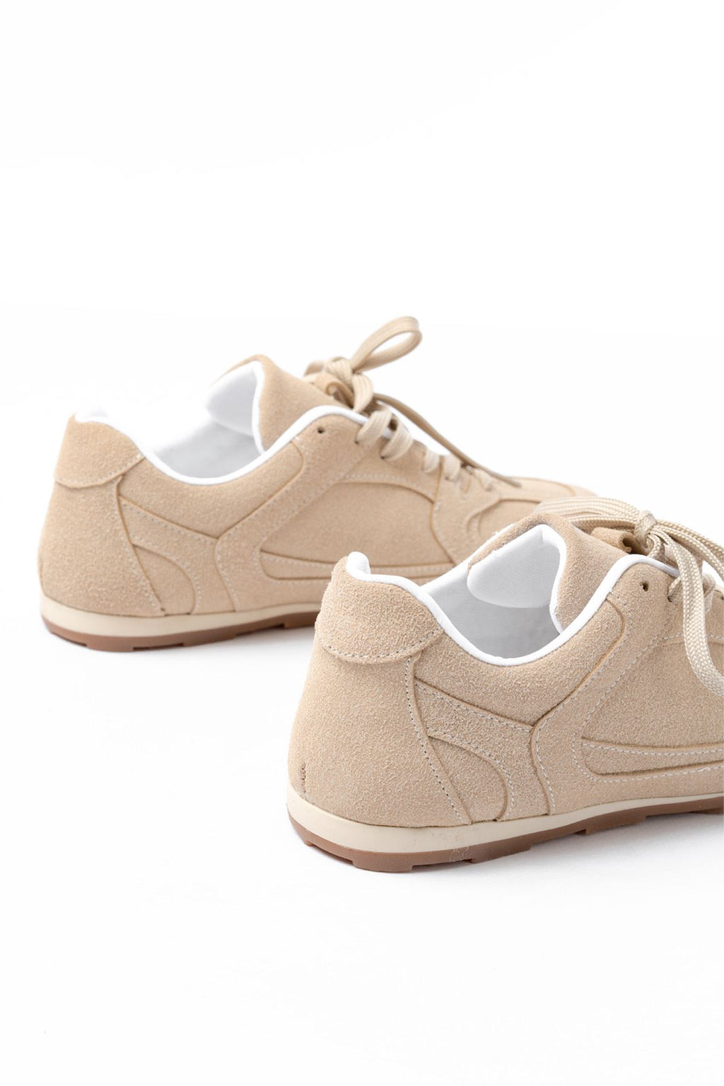 Ayakkabı Aşkı Bej Süet İnce Taban Günlük Spor Ayakkabı - Ayakkabı Aşkı