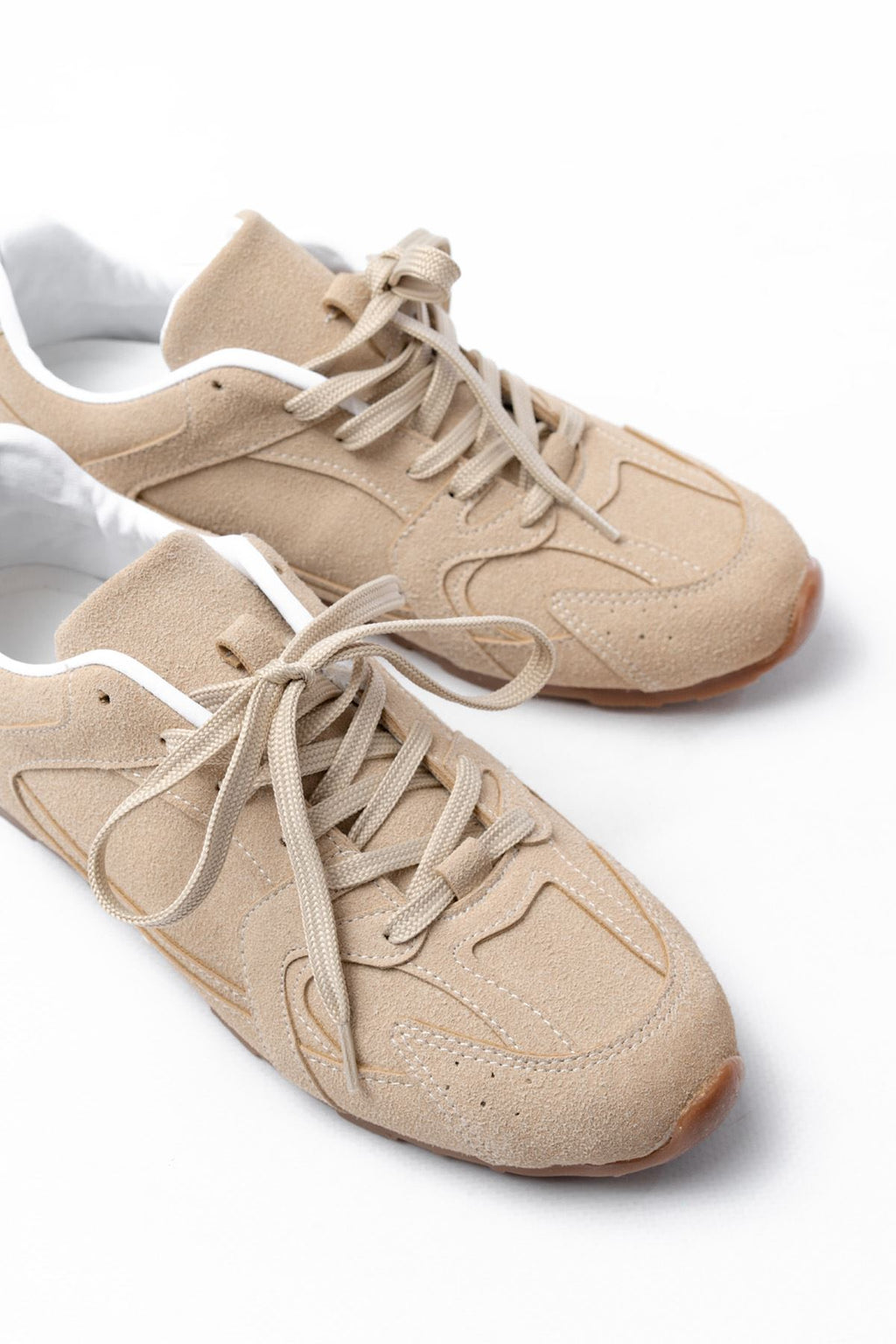 Ayakkabı Aşkı Bej Süet İnce Taban Günlük Spor Ayakkabı - Ayakkabı Aşkı