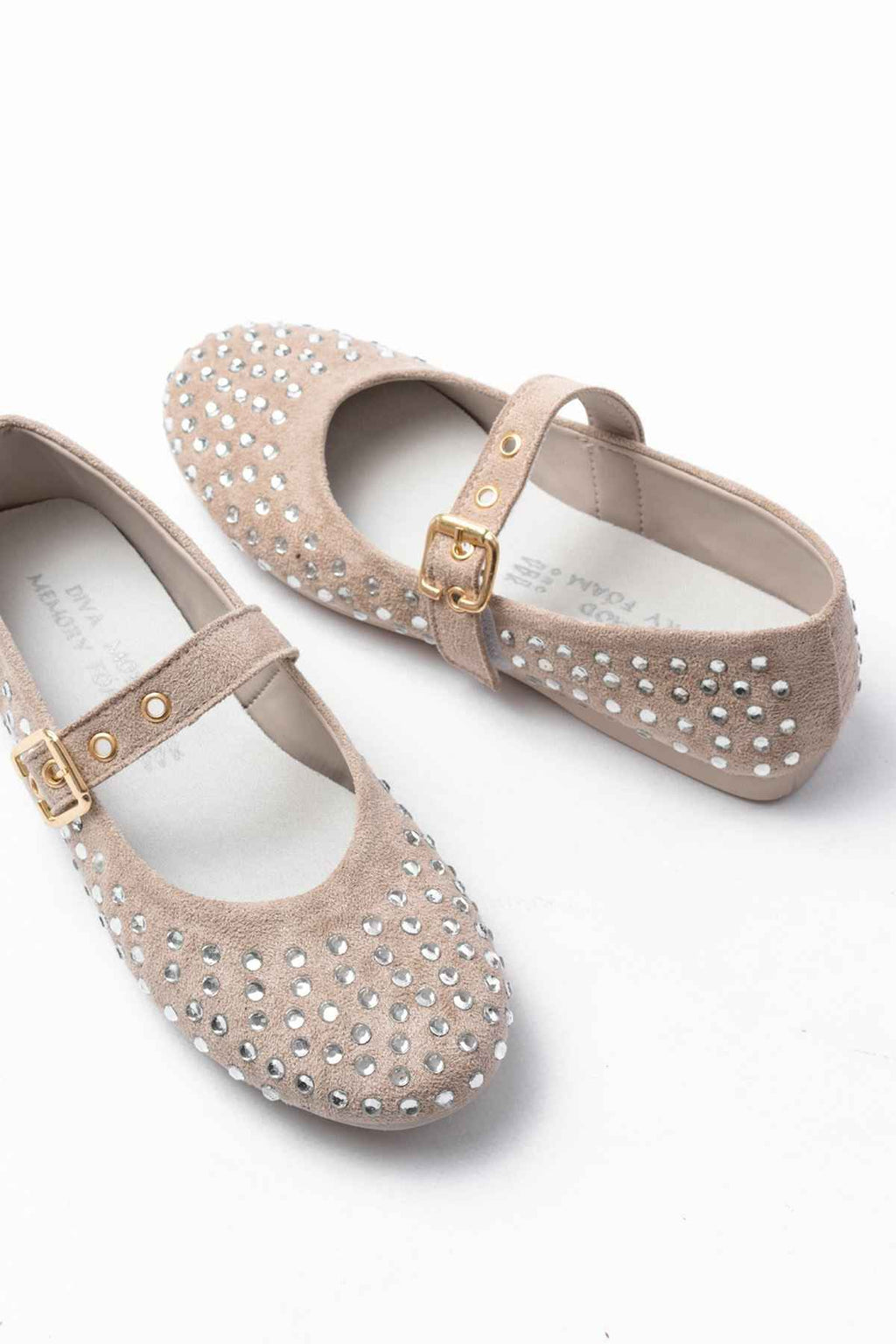 Ayakkabı Aşkı Dm-6020 Bej Troklu Baret Tokalı Günlük Kadın Babet