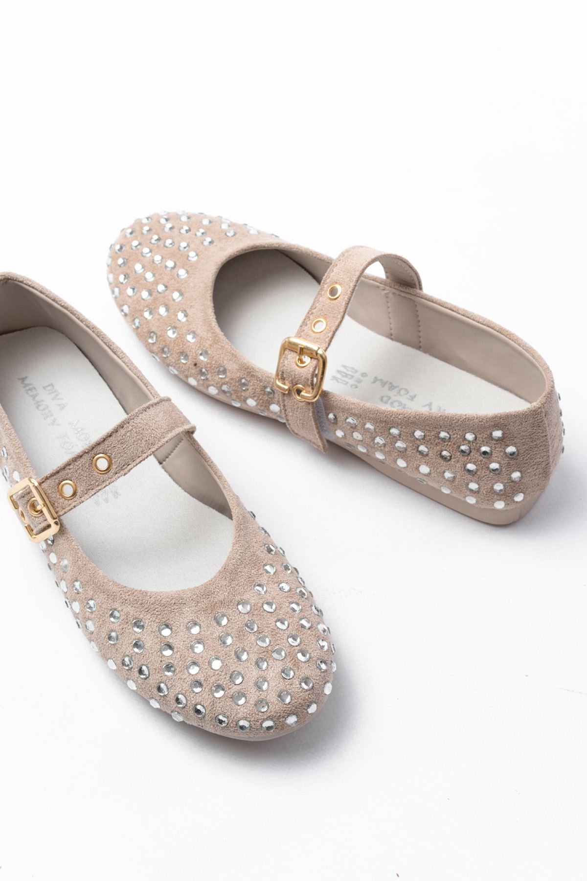 Ayakkabı Aşkı Bej Troklu Baret Tokalı Günlük Kadın Babet