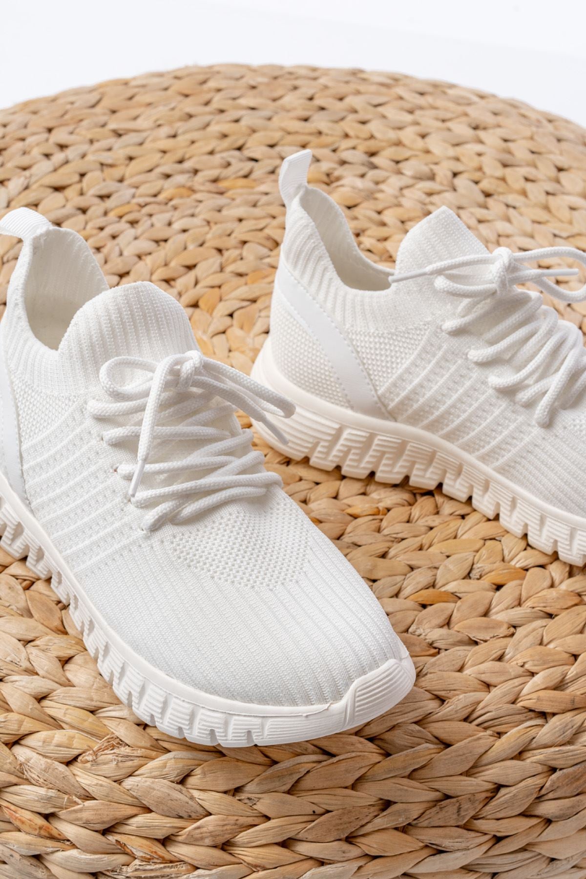 Ayakkabı Aşkı Beyaz Bağcıklı Failon Taban Günlük Spor Ayakkabı